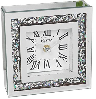 Hestia Crystal Boarder Mantel Clock