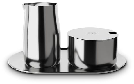 alfi MILK AND SUGAR SET, glänzend, hochwertiges Edelstahl-Milch- und Zuckerset, stilvolles Design, spülmaschinenfest, langlebig