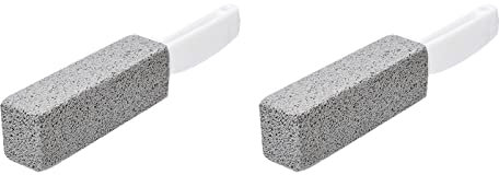 Detergente Per Water in Pietra da 2 Pezzi, Pietra Pomice Per La Pulizia del Water, Anticalcare con Manico, Spazzola Per La Pulizia del Water con Manico Curvo in PP Per Piastrelle Griglie Per Barbecue