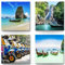 Dekorative Thailand Bilder für Wohnung und Büro als Leinwandbilder im 4er Set C - 40x40cm je Wandbild. Bilder-Set mit Bildern von Thailand Motiven wird aufhängefertig an Sie versandt