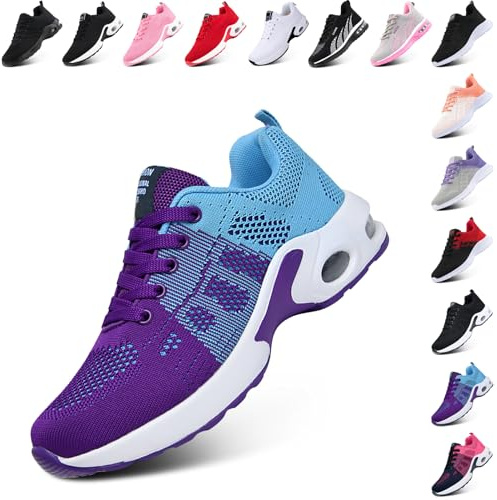 Hitmars Scarpe da Running Corsa Donna Scarpe da Ginnastica Fitness Sportive Respirabile Leggero Running Sneakers Basse Interior Casual all'Aperto Viola EU 37