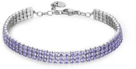 Brosway Damarmband i stål, Smycken Armband Dam, Damarmband med önskningssamling - BEI095, 185mm, Rostfritt stål, Zirkonia