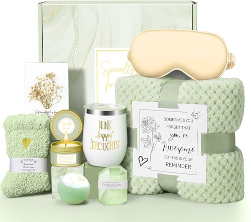 Mothers Day Gifts for Mom Wife Grandma Daughter Friends Sister, Happy Birthday Gifts for Women Mom Her Friend Sister Wife Grandma, Self Care Gift Get Well Relaxing Spa Gift Basket Set
