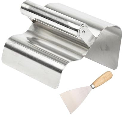 SZLIFE Truelle de bordure paysagère, outil de bordure en béton, outil de maçonnerie, réparation de mortier de maçon avec à mastic, truelle de, Vague D'argent