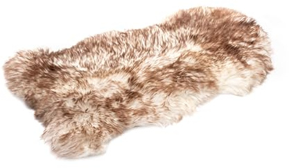 Decorating Sheepskins Premium Merino - Alfombra de piel de oveja auténtica grande, color blanco y rojo, 120 – 130 cm, inodora, alternativa a la piel sintética, piel de cordero para el sofá, piel de