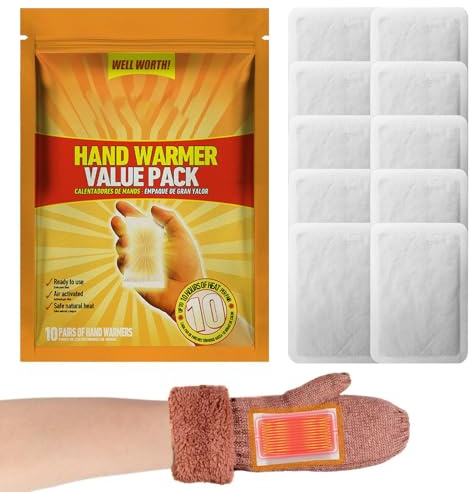Parches térmicos para manos,Parche calentador de calor - 10 parches térmicos de larga duración para manos y cuerpo - Parches activados por aire en climas fríos para trabajar, pasear