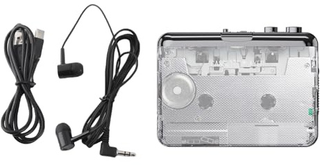 Dioche USB-kassettbandspelare - Konvertera Enkelt Band Till MP3, Bärbar Design, Inbyggt USB- och Hörlursuttag, Batteri-/-driven, Perfekt för Musikälskare