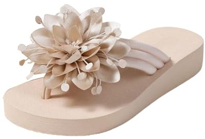 YHQZNLXQ Sandalias Planas para Mujer - Zapatos de Verano cómodos y livianos para Uso en casa de Playa con Separador de Dedos