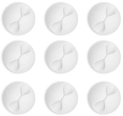 SmiLife Organizador de Cables para Escritorio, Sujeta Cables para Mesilla de Noche, Blanco 9 Piezas