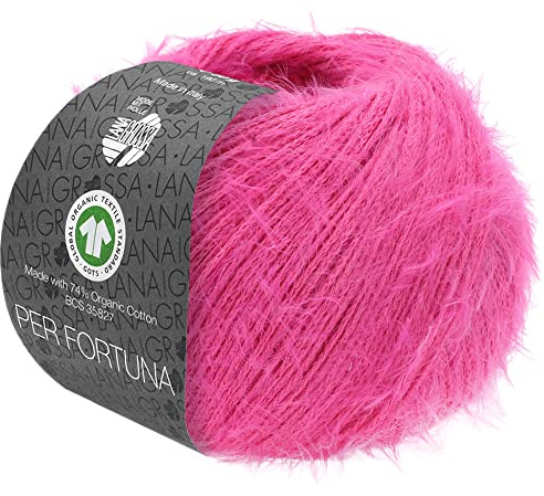 LANA GROSSA Per Fortuna GOTS | Leichtes Sommerflauschgarn mit Baumwolle | Handstrickgarn aus 74% Baumwolle (Bio) & 26% Polyamid | 50g Wolle zum Stricken & Häkeln | 190m Garn FB 3