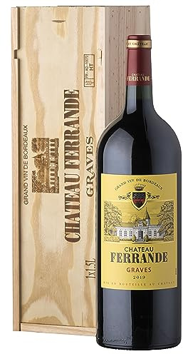 Coffret Cadeau Caisse Bois - MAGNUM Château Ferrande - AOP Graves - Vin Rouge - 1,5 L