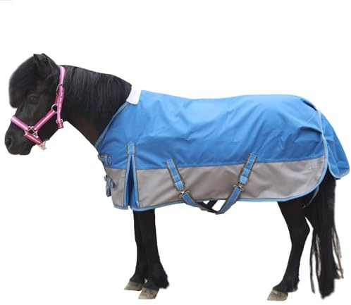 LEAFOREST Mini tapis Shetland imperméable 1200 deniers pour poney (pas de remplissage) Bleu gris 106,7 cm