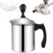 800ml Edelstahl Double Mesh Milchaufschäumer Manuell, 11X 12X20 CM Edelstahl Milk Frother, Milchschaum Dank Doppeltem Sieb und Speziellem DrüCkmechanismus