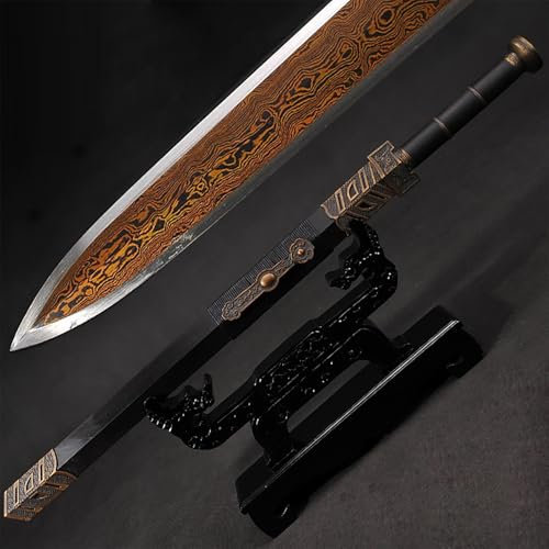 80 cm handgefertigtes Wakizashi mit Scheide,handgeschmiedetes echtes Musterstahlschwert,Japanisches Samurai-Kurzschwert,für Film- und Fernseh-Requisiten,Sammeln,Kendo,Ausstellen,Geschenke,Cosplay
