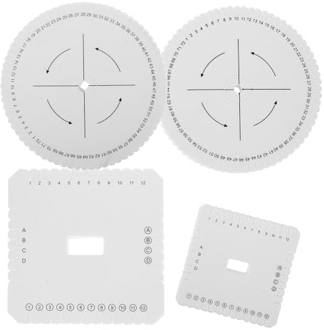 ARTSEWPLY Juego de 4 Discos Kumihimo para Trenzar Placas de Espuma 10X10 CM y 15X15 CM 40 Orificios Discos Redondos 16X16 CM 72 Orificios Redondos y Cuadrados Herramienta para Hacer