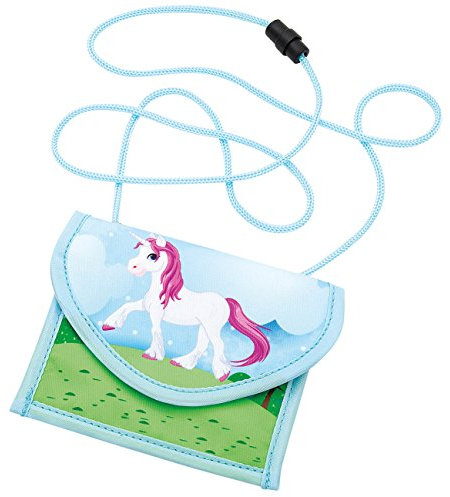 WEDO Brustbeutel Einhorn für Kinder – mit Sichtfach, Reißverschluss-Münzfach, Schlüsselring & Namensfeld – Verstellbare Sicherheitskordel – Robust & leicht – ca. 14 x 10,8 cm – Polyester