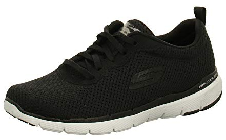 Skechers Flex Appeal 3.0 First Insight, Sneakers Mujer, Negro (Black Mesh White Trim), 36 EU
