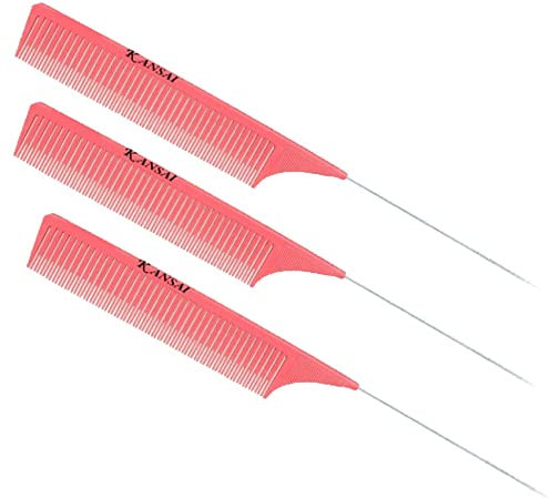 Kansai Premium Feinst-Strähnenkamm 3er Set: Haarkamm aus Kunststoff für Frauen - Ideal für Friseure und Haarpflege-Enthusiasten