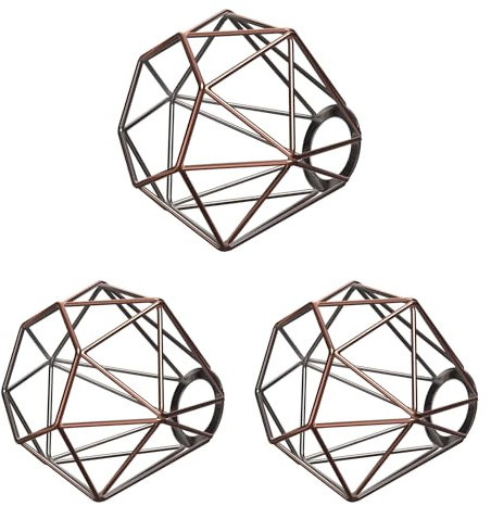 ledscom.de 3 Stück Käfig-Lampenschirm, bronze, E27 / E14, 160mm Ø