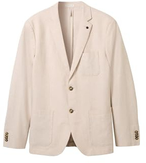 TOM TAILOR Men's 1040219 Jacket, 35175-Camel Beige Herringbone, 40R
