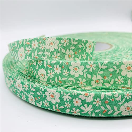 Sömnadsband, band, sömnadsband, satinband, 5 yards 15 mm tryckt blomma bomullsband Handgjord design for juldekoration Gör-det-själv-kläder Sytyg (Färg: 3) (Size : Variety Of Colors)