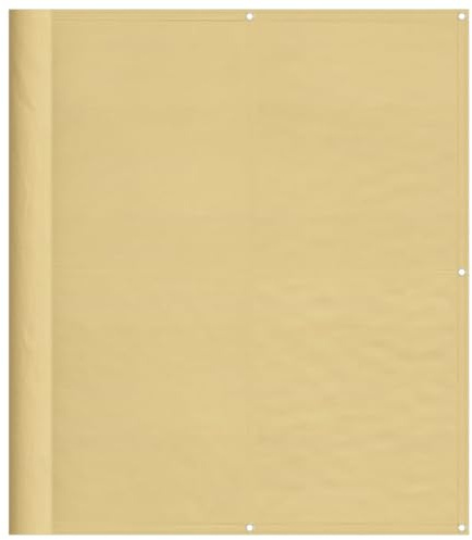 vidaXL Balkon Sichtschutz, Balkonbespannung mit Aluminium-Ösen, Balkonverkleidung Wasserfest, Balkonabdeckung Windschutz, Sandfarben 120x300cm 100% Polyester-Oxford