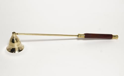IBA Indianbeautifulart Antiker Kerzenlöscher Aus Kupfer Mit Langem Holzgriff, Eleganter Dochtlöscher Aus Metall Zum Sicheren Löschen Von Kerzenflammen, Ideal Sowohl Für Den Praktischen Gebrauch Als