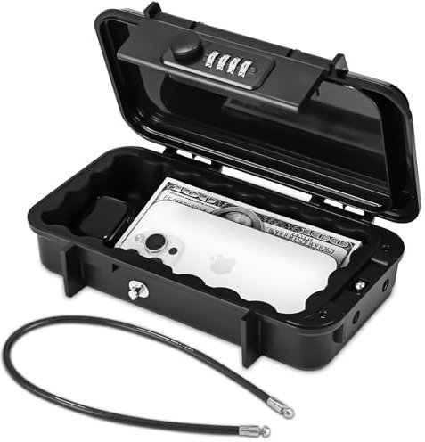 Cassaforte Portatile Multiuso ad Alta Capacità - Mini Cassaforte Senza Chiave, Resistente agli Urti e agli Shock per Sicurezza Quotidiana di Valori e Oggetti Preziosi - Design Invisibile e Compatto