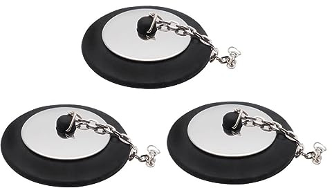 ZUNOXAZ 3 Piezas Tapón de Goma con Cadena de Bolas de Unidades para Fregadero Bañera y Lavabo Resistente Altas Temperaturas Fácil de Usar y Duradero Compatible con Drenajes de Cocina y