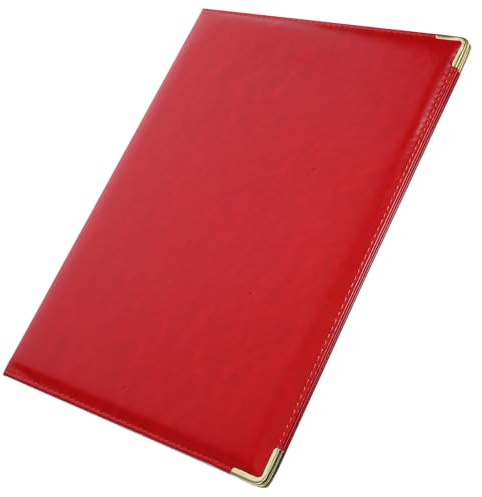 HAPINARY Dossier de Bureau Multifonction Grand Format Rouge Classeur Résistant pour Organisation de Fichiers et Pochette de Rangement Professionnelle pour Documents et Réunions
