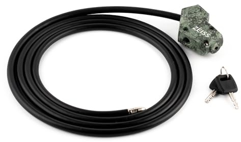 ZEISS Candado de Cable con Llave, Cierre Diferente, Protección Antirrobo para Cámara de Caza Secacam, Cuerda de Acero Resistente a la Intemperie, Incluye 2 Llaves