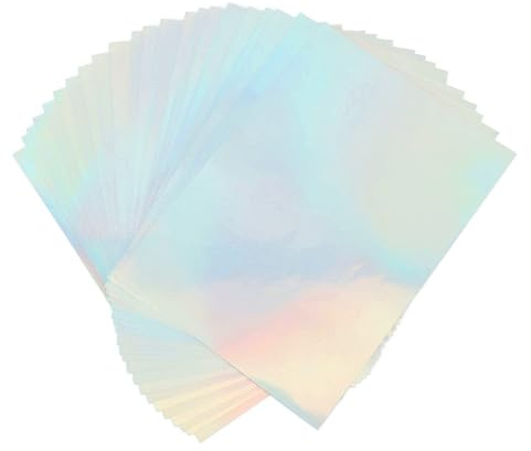Topiky Papier Autocollant Holographique A4 Imprimable et Efficace, étanche à L'eau, pour Imprimante à Jet D'encre, Affiche de Scrapbook Photo, Bricolage, 22 Feuilles