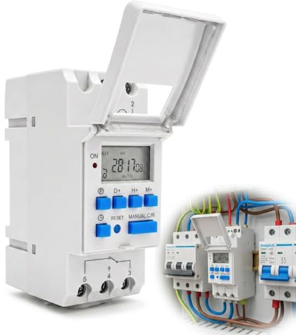 Programador Número Rail DIN AC220V Minuterie Semdomadaire Pantalla LCD
