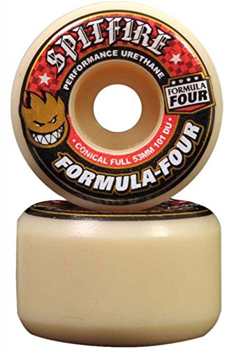 Spitfire Formula Four Conical Full Wheels 101duro White/Red (53mm)