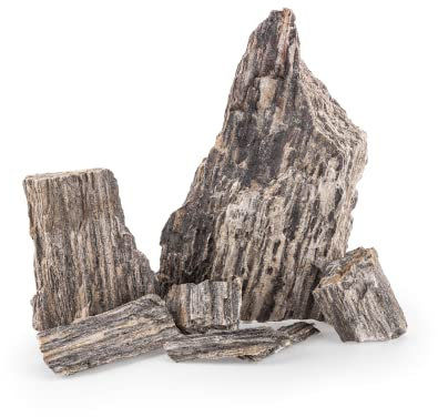 TM Aquatix Aquarium Rock Fish Tank Stones Natural Decoration Slates for Caves Shelters - Improves Water Parameters (3kg, Wood Stones)