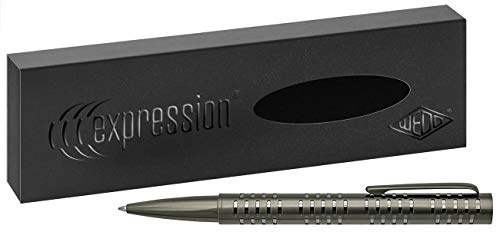 Wedo 260710055 Design kulspetspenna uttryck, vridmekanik, blå metall storrumminsparker i presentkartong, gunmetal