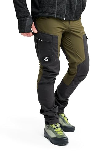 RevolutionRace RVRC GP Pants, Pantaloni da Uomo, durevoli per Trekking e Altre attività all'Aria Aperta, Dark Olive, S