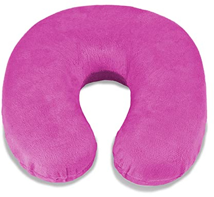 VIRSUS 1 Cuscino per il collo da viaggio in memory foam ortopedico, ideale per la cervicale, comodo e morbido relax in auto treno aereo Vari Colori (Rosa) - C