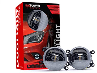 EinParts 2 en 1 Luz de circulación diurna del coche LED con certificado E4 R87, Luz Antiniebla Delantera Para Citroen, Dacia, Nissan, Opel, Fiat, Peugeot, Renault, Ford, Honda, Suzuki, Mitsubishi