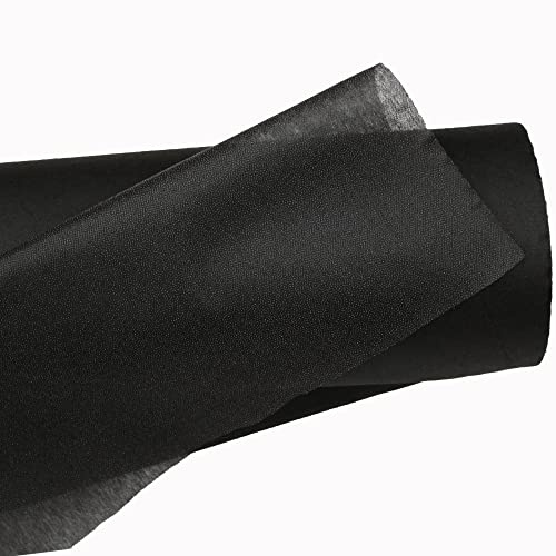 JPstraps – Tissu d'entoilage thermocollant Fusible à une Face Interface non Tissée pour Travaux Manuels, Couture, Bricolage, Patchwork, Réparation, Ourlet (noir, 300cm x 100cm)