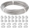FSHIHINE 5mm Wire Rope Kit, 15m Stainless Steel Wire, 7X19 Strands Cable, 3700lbs Breaking Strength, Heavy Duty Aircraft Cable for Outdoor, Cable Railing, Marine Rigging, Decking Railing