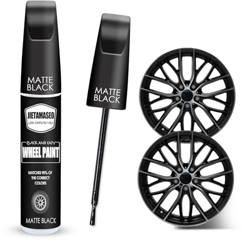 Matte Black Rim Touch Up Paint - Wheel Repair Kit Curb Rash, Quick And Easy Wheel Scratch Repair, Rim Paint For Car Wheel Repair