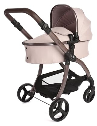 Roma Egg - Hush Violet Dolls Pram & Pushchair, Adjustable Handle 60-78cm, 2-in-1 Seat Unit/Carry Cot, Lightweight, Suitable for Dolls Up to 57cm, Gloss Lilac Chassis