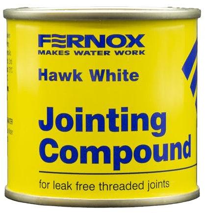 Kudos-Trading - Fernox Hawk White 200g Jointing Compound for Plumbing Leak Prevention PTFE Based Non Setting Durable Water Resistant Sealant for Pipe Fittings Threaded Joints in Water Systems