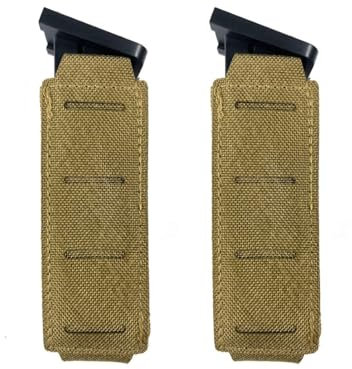 HOUSON 2PCS Taktische Magazintasche, MOLLE Mag Pouch Magazinbeutel Jagd Magazin Tasche Molle Beutel für 1911 G1ock 9mm Magazin Khaki