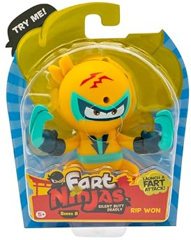 Fart Ninjas RipWon Series 8 Collectible Figures 10 Hilariously Realistic Fart Sounds Ages 5+ Gifts & Toys 8 to Collect, Yellow