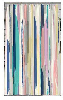 Shower Curtain Cortinas y Cortinas de Ducha Impermeable Pintura de Franjas de Color Cortina de baño Cortina de baños de Fibra de poliéster con Ganchos para el baño Decoración del hogar (Tamaño:
