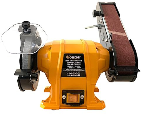 Smerigliatrice Mola Levigatrice a Nastro da Banco Combinata 250W 2800RPM Natro + Disco Abrasivo Ø150 mm Ideale per falegnameria, officine, bricolage e modellismo