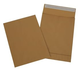 packster 1000x Faltentasche Versandtasche 229 x 324 x 40 mm A4 C4 Selbstklebestreifen 130g/qm Braun mit Klotzboden Faltenversandtasche ohne Fenster