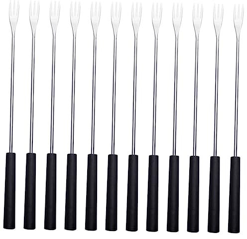 Luxshiny 12 Piezas Tenedores De Fondue De Acero Inoxidable Tenedores Para Fondue De Queso Para Frutas Olla Caliente